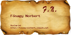Fónagy Norbert névjegykártya