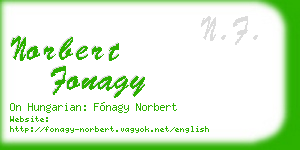 norbert fonagy business card